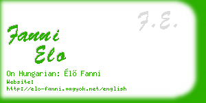 fanni elo business card