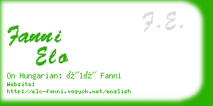 fanni elo business card